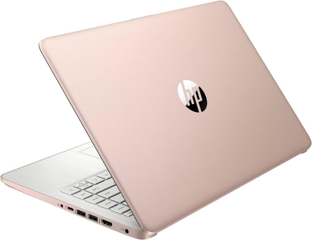 HP Latest Stream 14 HD Laptop, Intel Celeron Processor, 4GB Memory, 64GB eMMC, Fast Charge, HDMI, Up to 11 Hours Long Battery Life, Office 365 1-Year, Win S, Microfiber Bundle, Pink Gold 4GB RAM